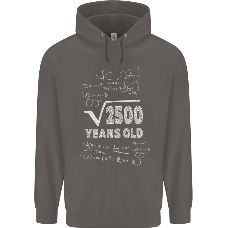 50th Birthday 50 Year Old Geek Funny Maths Mens 80% Cotton Hoodie Charcoal