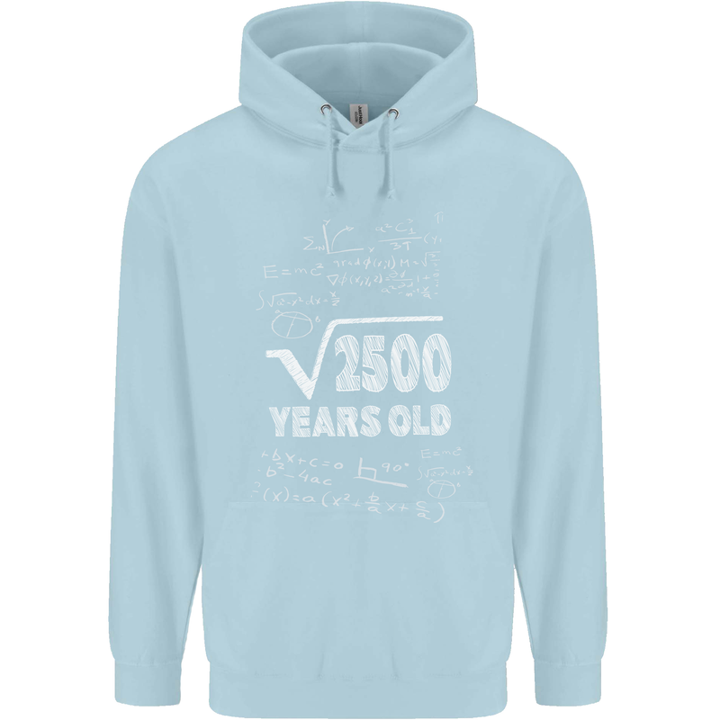 50th Birthday 50 Year Old Geek Funny Maths Mens 80% Cotton Hoodie Light Blue