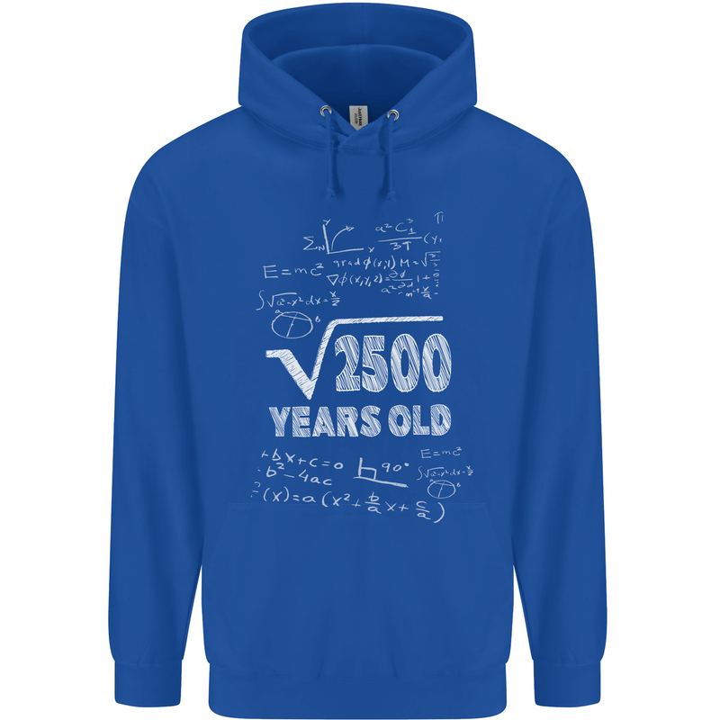 50th Birthday 50 Year Old Geek Funny Maths Mens 80% Cotton Hoodie Royal Blue