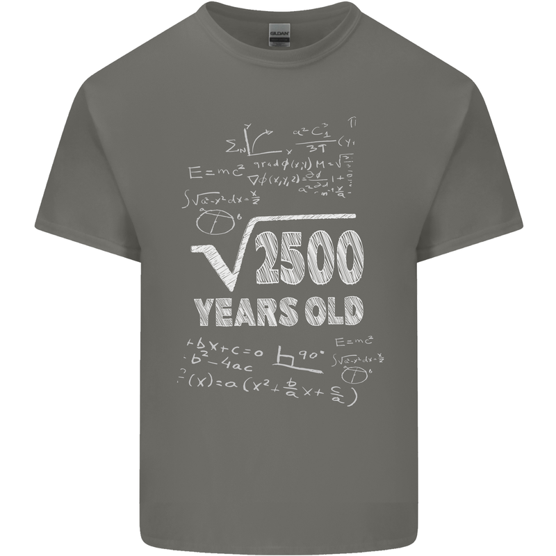 50th Birthday 50 Year Old Geek Funny Maths Mens Cotton T-Shirt Tee Top Charcoal