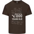 50th Birthday 50 Year Old Geek Funny Maths Mens Cotton T-Shirt Tee Top Dark Chocolate