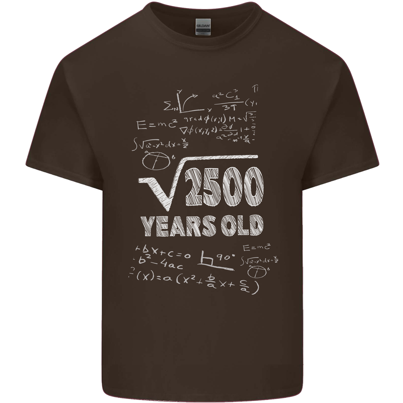 50th Birthday 50 Year Old Geek Funny Maths Mens Cotton T-Shirt Tee Top Dark Chocolate