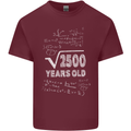 50th Birthday 50 Year Old Geek Funny Maths Mens Cotton T-Shirt Tee Top Maroon