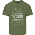 50th Birthday 50 Year Old Geek Funny Maths Mens Cotton T-Shirt Tee Top Military Green