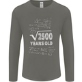 50th Birthday 50 Year Old Geek Funny Maths Mens Long Sleeve T-Shirt Charcoal