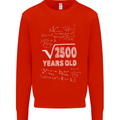 50th Birthday 50 Year Old Geek Funny Maths Mens Sweatshirt Jumper Bright Red