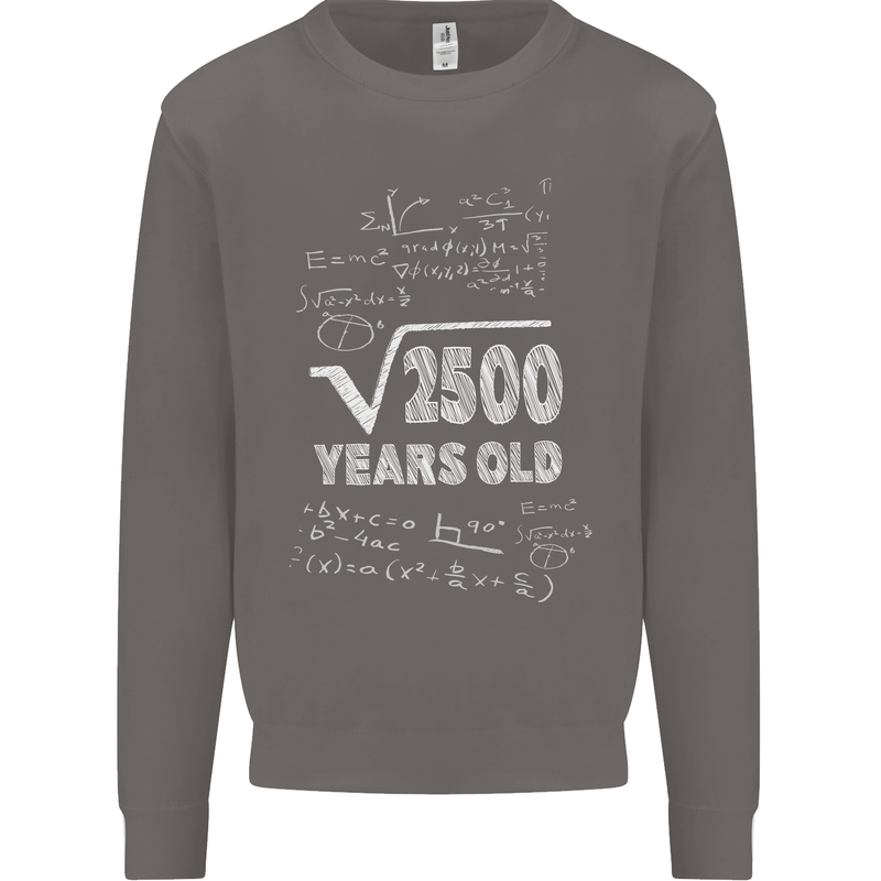 50th Birthday 50 Year Old Geek Funny Maths Mens Sweatshirt Jumper Charcoal