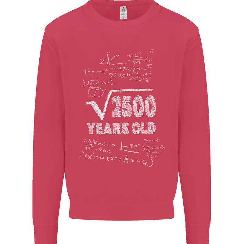 50th Birthday 50 Year Old Geek Funny Maths Mens Sweatshirt Jumper Heliconia