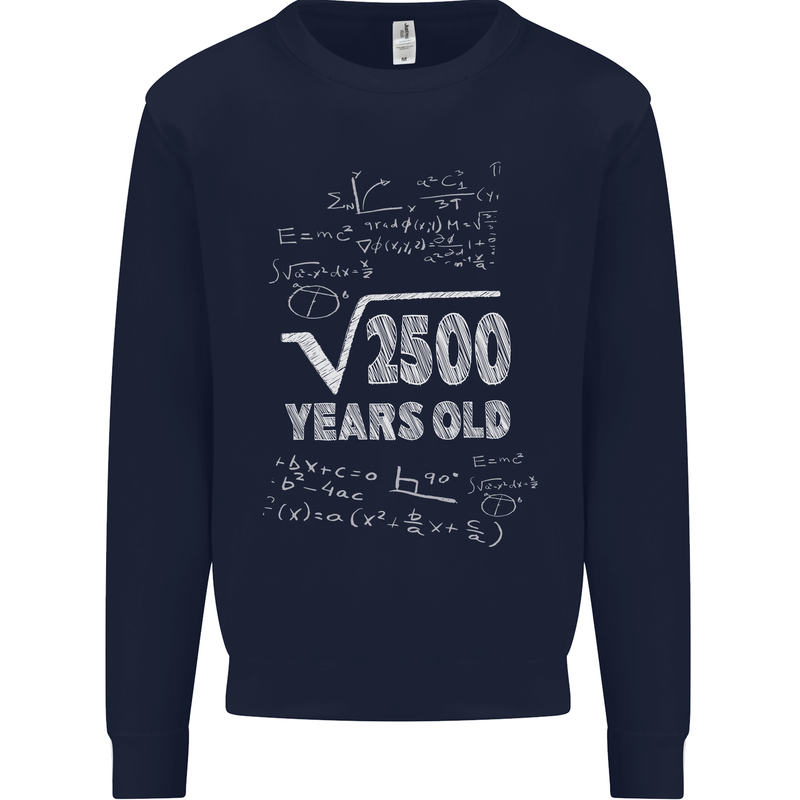 50th Birthday 50 Year Old Geek Funny Maths Mens Sweatshirt Jumper Navy Blue