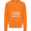 50th Birthday 50 Year Old Geek Funny Maths Mens Sweatshirt Jumper Orange