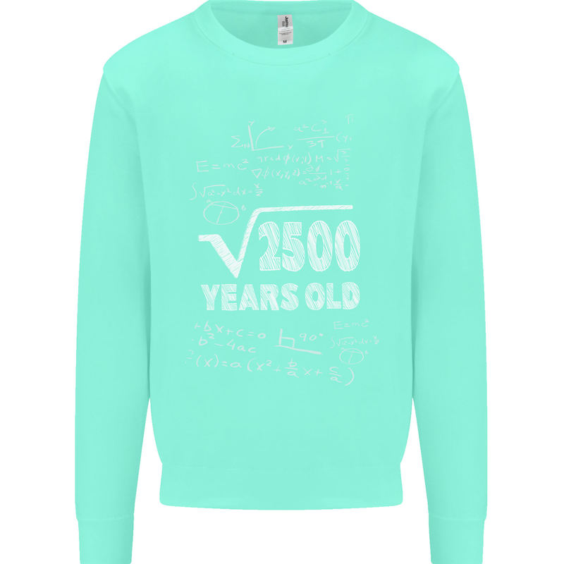 50th Birthday 50 Year Old Geek Funny Maths Mens Sweatshirt Jumper Peppermint