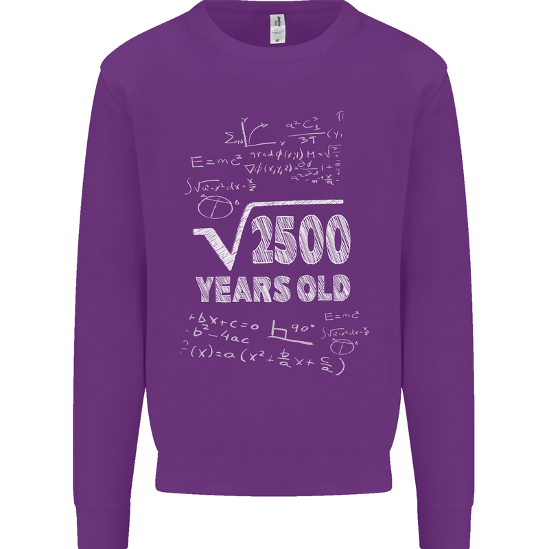 50th Birthday 50 Year Old Geek Funny Maths Mens Sweatshirt Jumper Purple