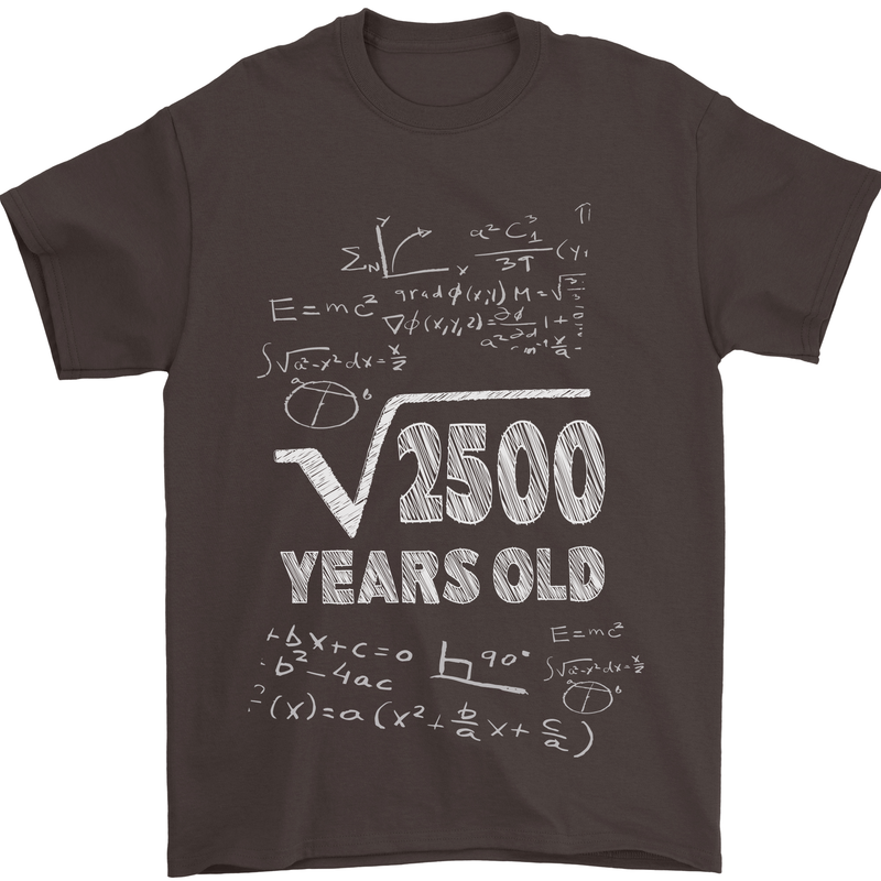 50th Birthday 50 Year Old Geek Funny Maths Mens T-Shirt 100% Cotton Dark Chocolate