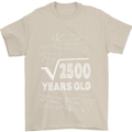 50th Birthday 50 Year Old Geek Funny Maths Mens T-Shirt 100% Cotton Sand