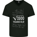 50th Birthday 50 Year Old Geek Funny Maths Mens V-Neck Cotton T-Shirt Black