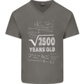 50th Birthday 50 Year Old Geek Funny Maths Mens V-Neck Cotton T-Shirt Charcoal