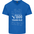 50th Birthday 50 Year Old Geek Funny Maths Mens V-Neck Cotton T-Shirt Royal Blue