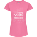 50th Birthday 50 Year Old Geek Funny Maths Womens Petite Cut T-Shirt Azalea