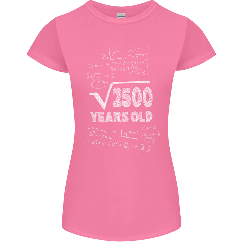 50th Birthday 50 Year Old Geek Funny Maths Womens Petite Cut T-Shirt Azalea