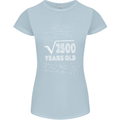 50th Birthday 50 Year Old Geek Funny Maths Womens Petite Cut T-Shirt Light Blue