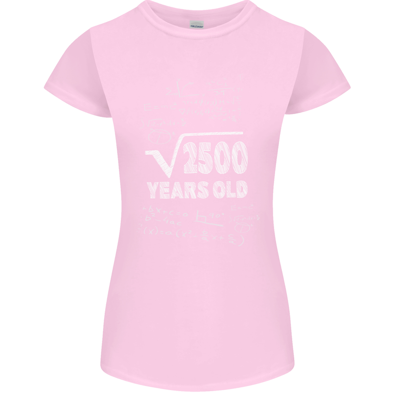 50th Birthday 50 Year Old Geek Funny Maths Womens Petite Cut T-Shirt Light Pink