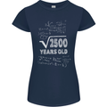 50th Birthday 50 Year Old Geek Funny Maths Womens Petite Cut T-Shirt Navy Blue