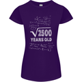 50th Birthday 50 Year Old Geek Funny Maths Womens Petite Cut T-Shirt Purple