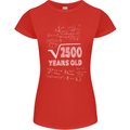 50th Birthday 50 Year Old Geek Funny Maths Womens Petite Cut T-Shirt Red