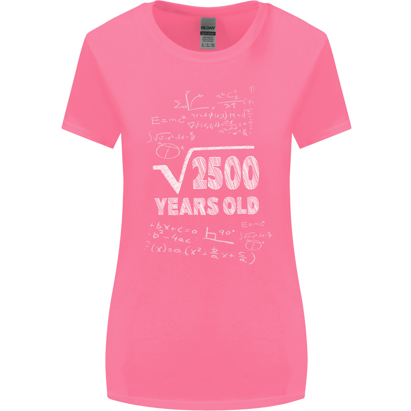 50th Birthday 50 Year Old Geek Funny Maths Womens Wider Cut T-Shirt Azalea