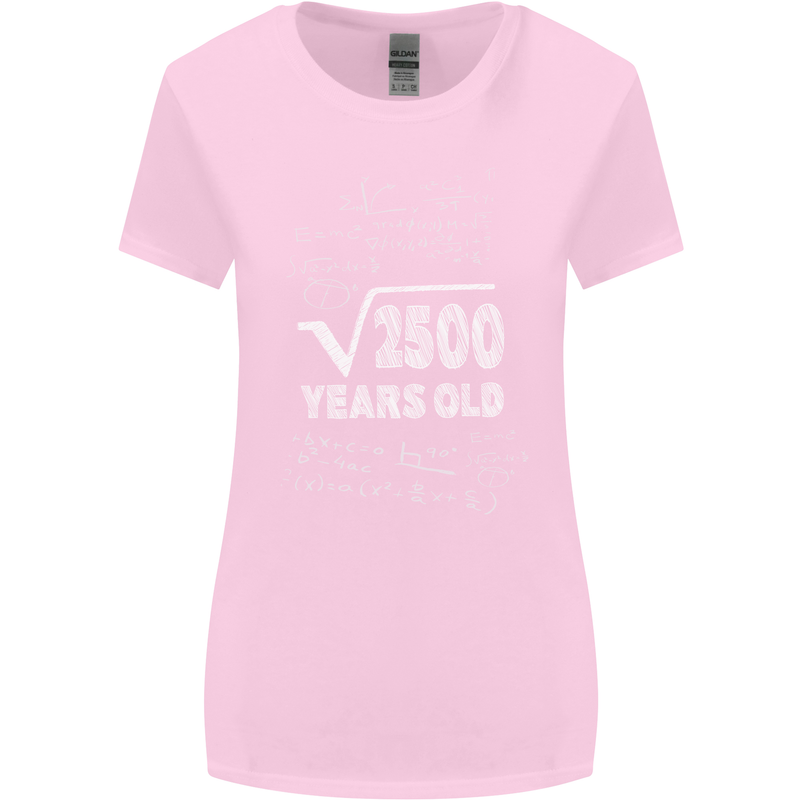50th Birthday 50 Year Old Geek Funny Maths Womens Wider Cut T-Shirt Light Pink