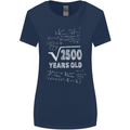 50th Birthday 50 Year Old Geek Funny Maths Womens Wider Cut T-Shirt Navy Blue