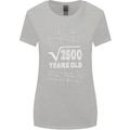 50th Birthday 50 Year Old Geek Funny Maths Womens Wider Cut T-Shirt Sports Grey
