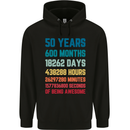 50th Birthday 50 Year Old Mens 80% Cotton Hoodie Black