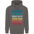 50th Birthday 50 Year Old Mens 80% Cotton Hoodie Charcoal