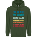 50th Birthday 50 Year Old Mens 80% Cotton Hoodie Forest Green