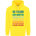 50th Birthday 50 Year Old Mens 80% Cotton Hoodie Yellow