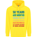 50th Birthday 50 Year Old Mens 80% Cotton Hoodie Yellow