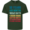 50th Birthday 50 Year Old Mens Cotton T-Shirt Tee Top Forest Green