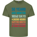 50th Birthday 50 Year Old Mens Cotton T-Shirt Tee Top Military Green