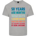 50th Birthday 50 Year Old Mens Cotton T-Shirt Tee Top Sports Grey