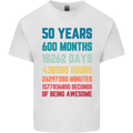 50th Birthday 50 Year Old Mens Cotton T-Shirt Tee Top White