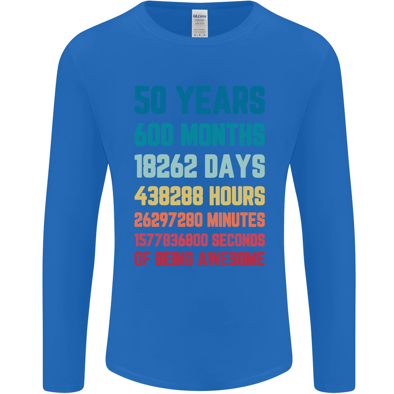 50th Birthday 50 Year Old Mens Long Sleeve T-Shirt Royal Blue