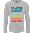 50th Birthday 50 Year Old Mens Long Sleeve T-Shirt Sports Grey