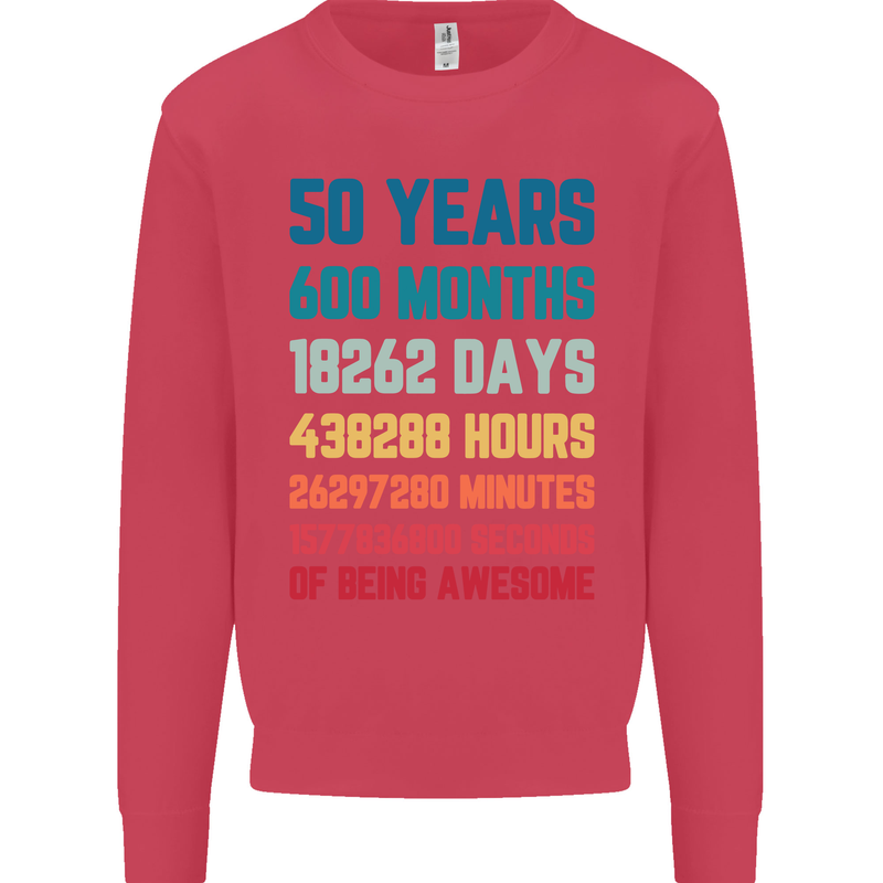 50th Birthday 50 Year Old Mens Sweatshirt Jumper Heliconia