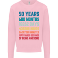 50th Birthday 50 Year Old Mens Sweatshirt Jumper Light Pink
