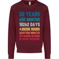 50th Birthday 50 Year Old Mens Sweatshirt Jumper Maroon