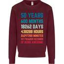 50th Birthday 50 Year Old Mens Sweatshirt Jumper Maroon