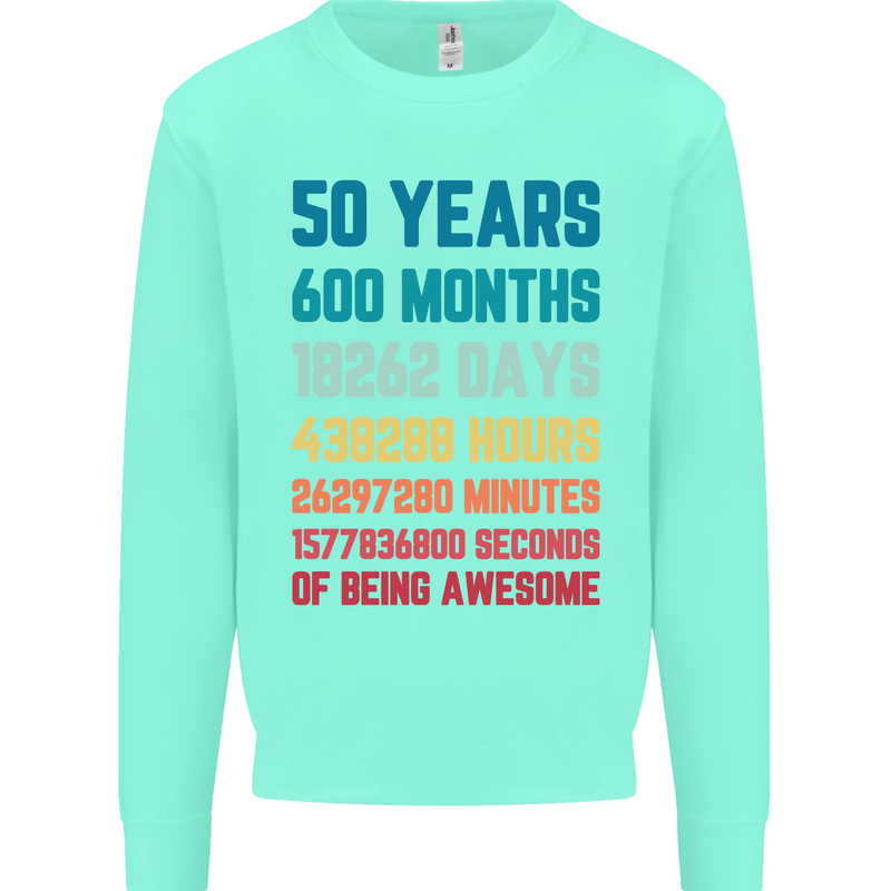 50th Birthday 50 Year Old Mens Sweatshirt Jumper Peppermint