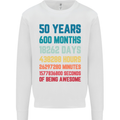50th Birthday 50 Year Old Mens Sweatshirt Jumper White