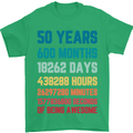 50th Birthday 50 Year Old Mens T-Shirt 100% Cotton Irish Green